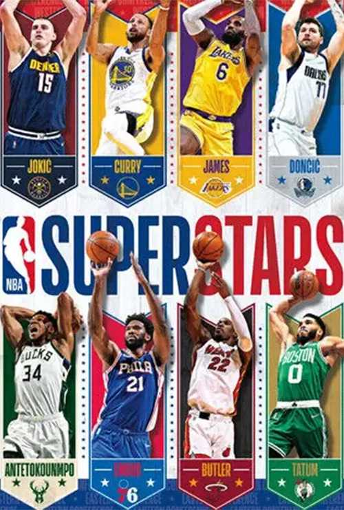 NBA Superstars basketball card collection featuring top players, professional basketball games streamed on Beast IPTV 4K subscription
