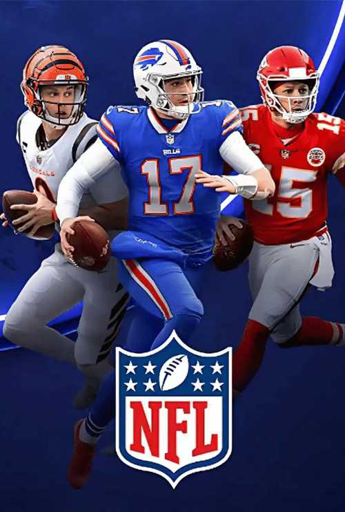 NFL quarterbacks in action featuring league logo, American football games available on IPTV services like Beast IPTV 4K