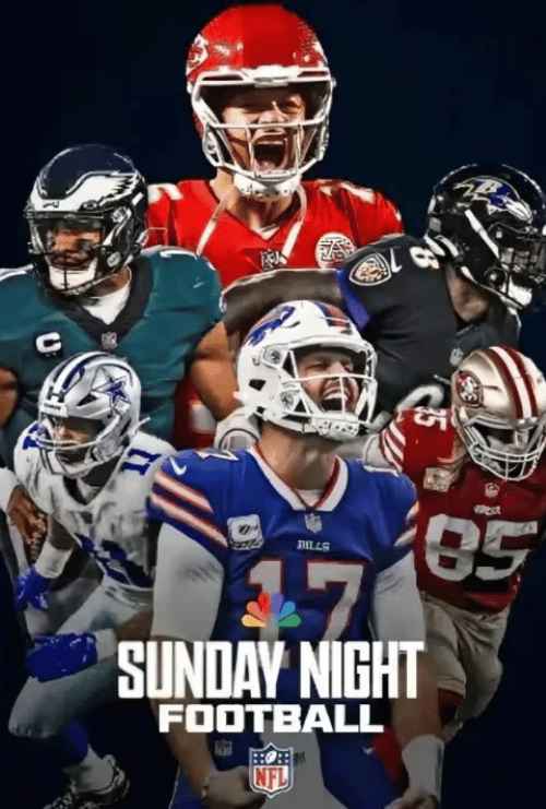 NFL Sunday Night Football players in action, prime time games streaming live on Beast IPTV 4K subscription service
