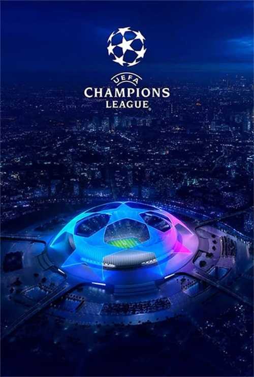 Champions League stadium with iconic logo and starball design, premium European football through IPTV providers like Beast IPTV 4K