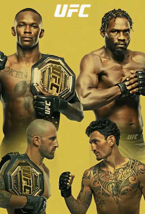 UFC championship fighters and title belts, live MMA events streamed via Beast IPTV 4K subscription provider